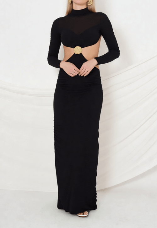 Vestido Biolê midi Powerlook - preto