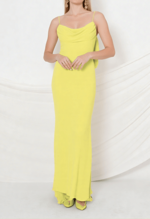 Vestido Amal longo Powerlook - amarelo