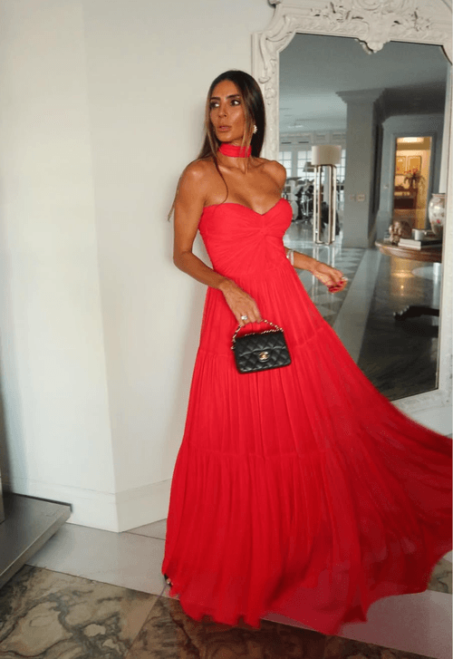 Vestido Nix longo Powerlook - vermelho