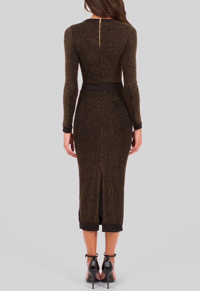 vestido-finn-midi-de-manga-comprida-em-lurex-com-relevo-powerlook-preto-e-dourado