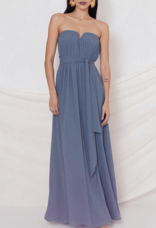 Vestido Sara longo Powerlook - azul