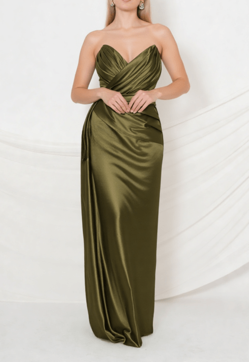 Vestido Prin longo Powerlook - verde oliva