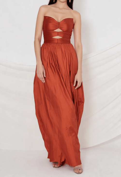 Vestido Dana longo Powerlook - terracota