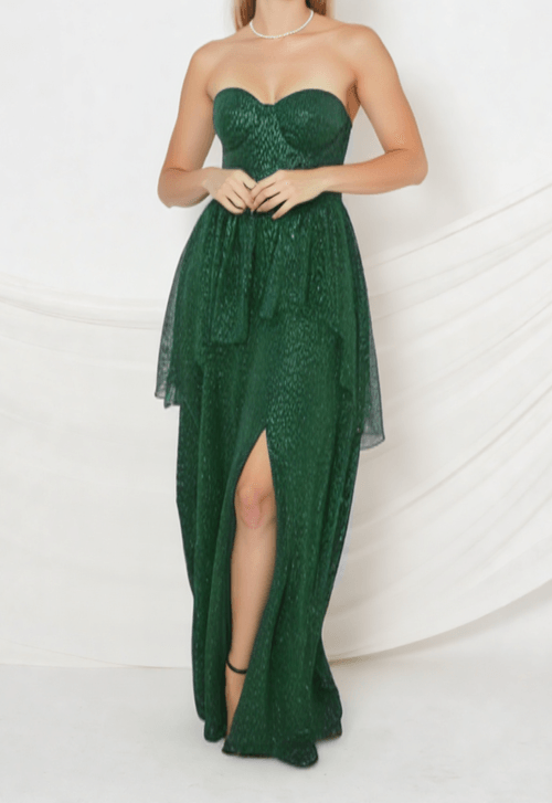 Vestido Glit longo Powerlook - verde