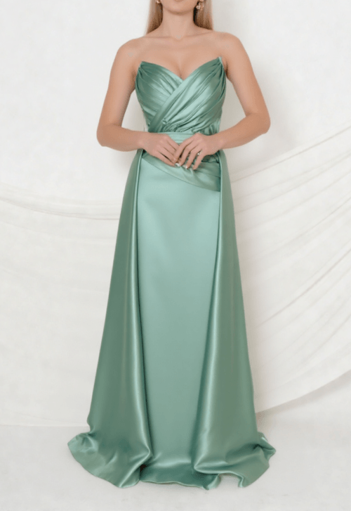 Vestido Prin longo Powerlook - verde menta