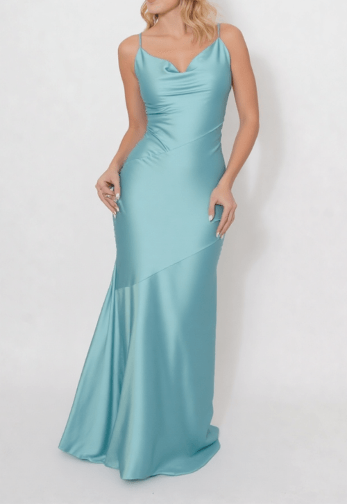 Vestido Capri longo Powerlook - azul celeste