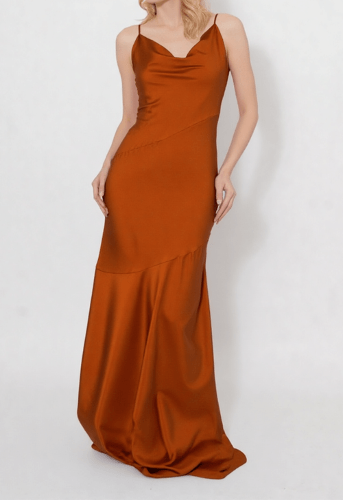 Vestido Capri longo Powerlook - terracota