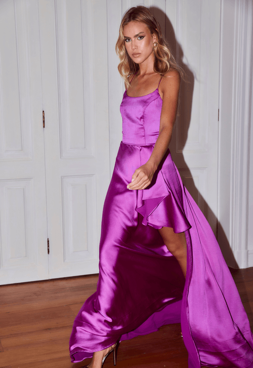 Vestido Lorrane Longo Powerlook - roxo