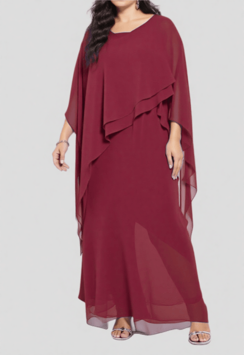 Vestido Zuleika longo Powerlook - vermelho vinho