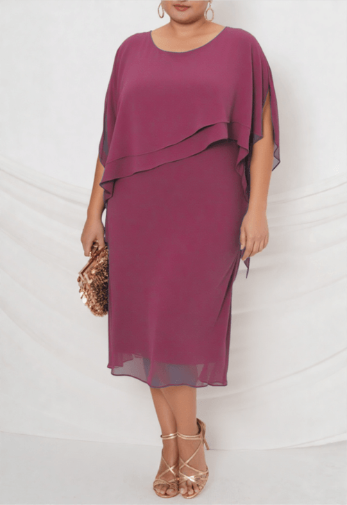 Vestido Ana Maria Midi Powerlook - rosa canela