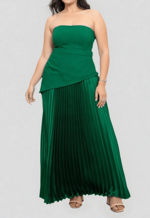 Vestido Glam longo Powerlook - verde