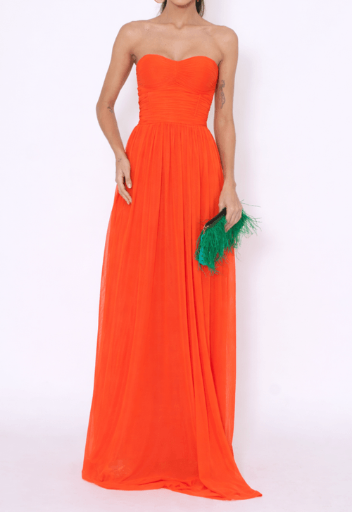 Vestido Max longo Powerlook - laranja